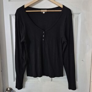 Women's Black Long Sleeve Top Shirt Sz XL